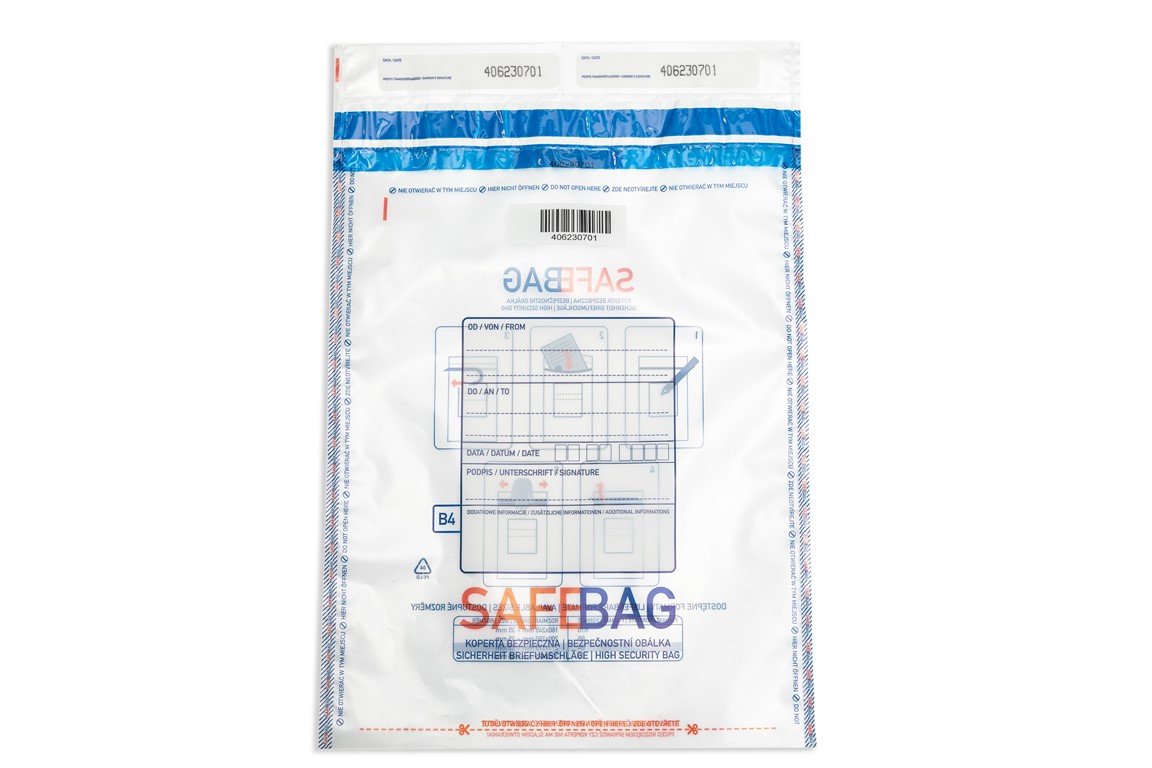 Koperta bezpieczna B4 275x375 SafeBag przezroczysta